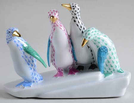Waterfowl Penguins On Ice-Multicolor - No Box