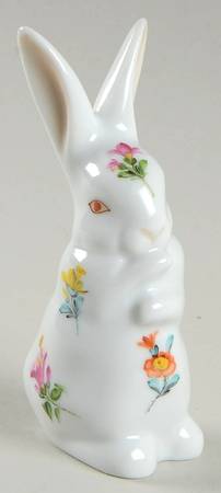 Rabbits & Bunnies (Single) Standing Bunny-White/Floral - No Box