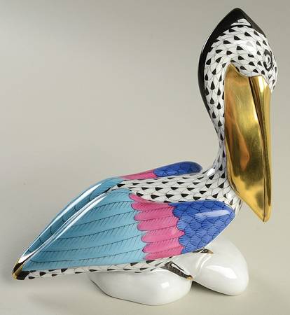 Waterfowl Pelican On Rocks-Black - No Box