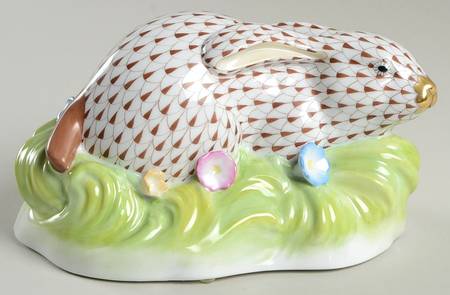 Rabbits & Bunnies (Single) Rabbit In Grass-Chocolate - No Box