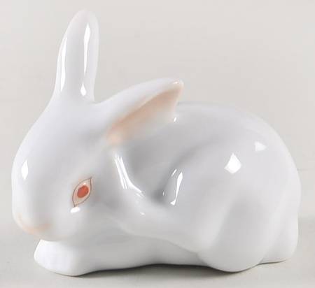 Rabbits & Bunnies (Single) Scratching Bunny/Small-Natural/White - No Box
