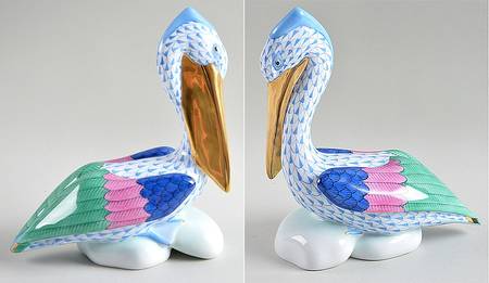 Waterfowl Pelican On Rocks-Blue` - No Box