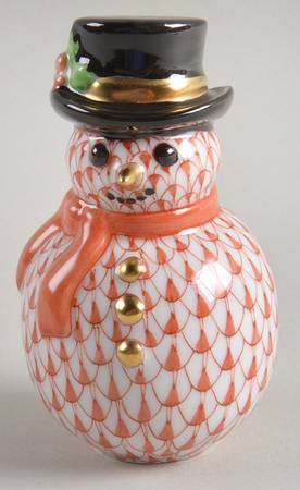 Manmade Objects Snowman With Scarf-Rust - No Box