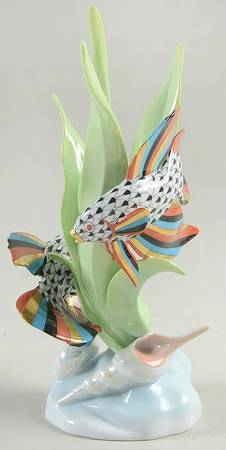 Fish Fish Sculpture-Black/Multi - No Box