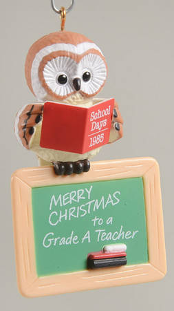 1985 Hallmark Christmas Ornaments Teacher-Owl - Boxed
