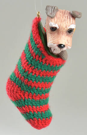 1985 Hallmark Christmas Ornaments Doggy In Stocking - No Box