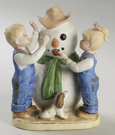 Denim Days Debbie And Danny With Snowman - No Box