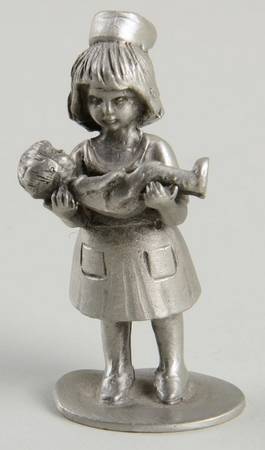 Hudson Pewter Figurines Nurse With Child - No Box