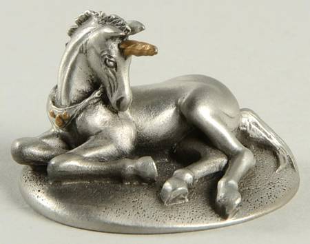 Hudson Pewter Figurines Unicorn With Gold Horn - No Box