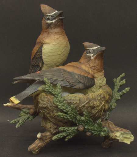 Gunther Granget Birds Cedar Waxwings (Anxious Moment) - No Box