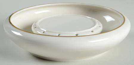 Giftware Flower Bowl-Smooth/Gold Trim - Flower Bowl W/Gold Trim For May Dance