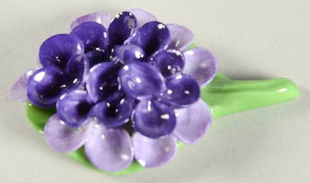 Floral-Plant Purple Flowers On Leaf - No Box