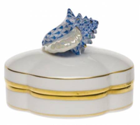 Boxes Neptune Box Conch Shell-Blue - No Box