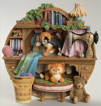 Knick Knack Kitty Cats Kittens In The Yarn - No Box by Hamilton Collection