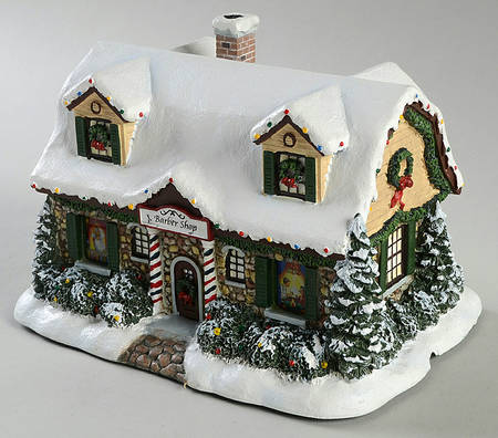 Thomas Kinkades Village Christmas Barber Shop - No Box