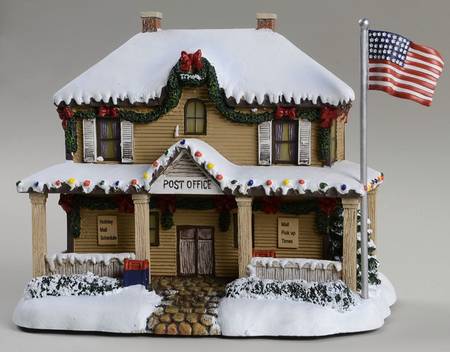 Thomas Kinkades Village Christmas Village Post Office - No Box