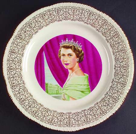 Homer Laughlin Plate Queen Elizabeth Ii - No Box