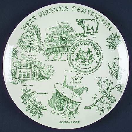 Homer Laughlin Plate West Virginia Cenntennial - No Box