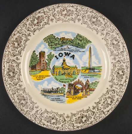Homer Laughlin Plate State Of Iowa - No Box