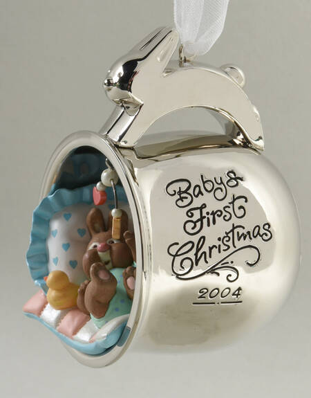 2004 Hallmark Christmas Ornaments Baby's First Christmas-Silver Cup - Boxed