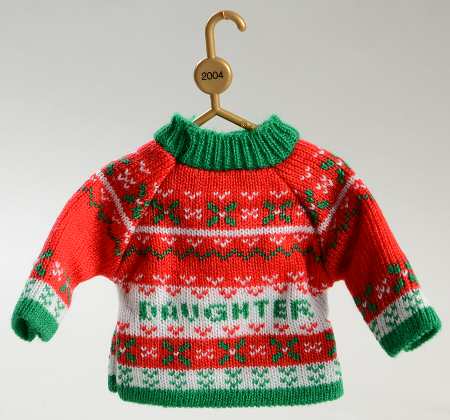2004 Hallmark Christmas Ornaments Daughter-Sweater - No Box