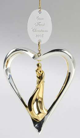 2005 Hallmark Christmas Ornaments Our First Christmas-Metal Heart - Boxed