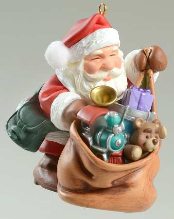 2005 Hallmark Christmas Ornaments Santa's Magic Sack-Dark Green - No Box
