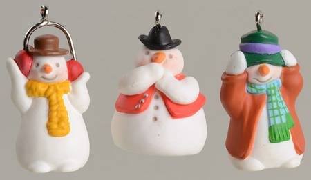 2005 Hallmark Christmas Ornaments See No Humbug!-Mini-Set Of 3 - No Box