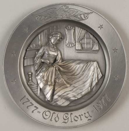 Hudson Pewter Plate Bicentennial-Old Glory - No Box