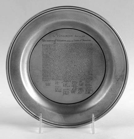 Hudson Pewter Plate Declaration Of Independence - Boxed