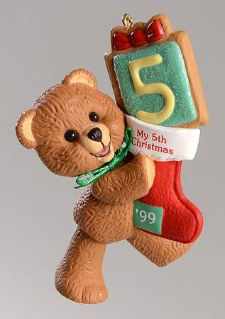 Child's Age Collection 1999-Childs 5th Christmas-Bear - No Box