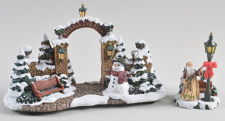 Christmas Village Accessories Christmas Gate Accessory Set Of 2 - No Box