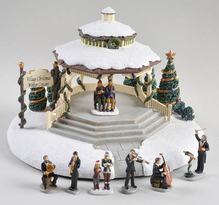 Christmas Village Accessories Holiday Concert Accessory Set Of 8 - No Box