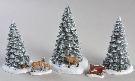 Christmas Village Accessories Nature's  Serenity-Set Of 5 - No Box