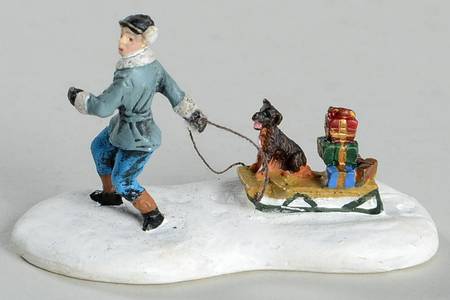 Christmas Village Accessories Sleigh Ride For Pup - No Box
