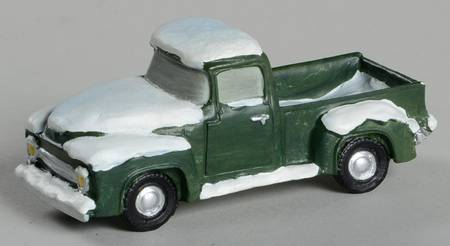 Christmas Village Accessories Green Truck - No Box
