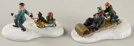Christmas Village Accessories Slipping And Sliding - Boxed