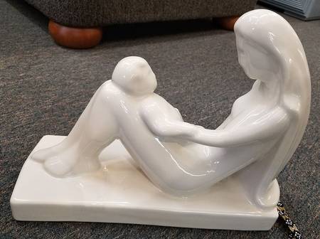 Haeger Figurine Mother And Child Statue-White - Boxed