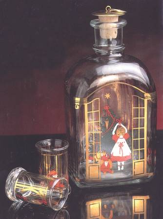 Christmas Decanters-Bottles 1990 Christmas Bottle - Boxed