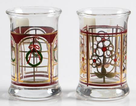 Christmas Dram-Shot Glasses 1995 Dram Glasses Set Of 2 - With Box