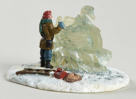 Christmas Village Accessories Winter Swan Sculpture - Boxed