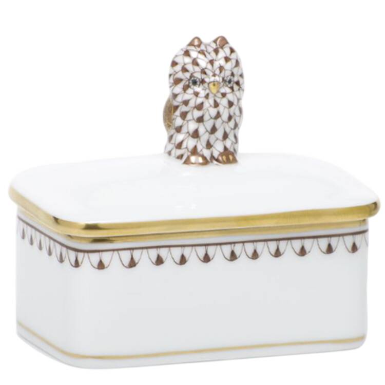 Boxes Rect Box W/Owl-Chocolate  - No Box
