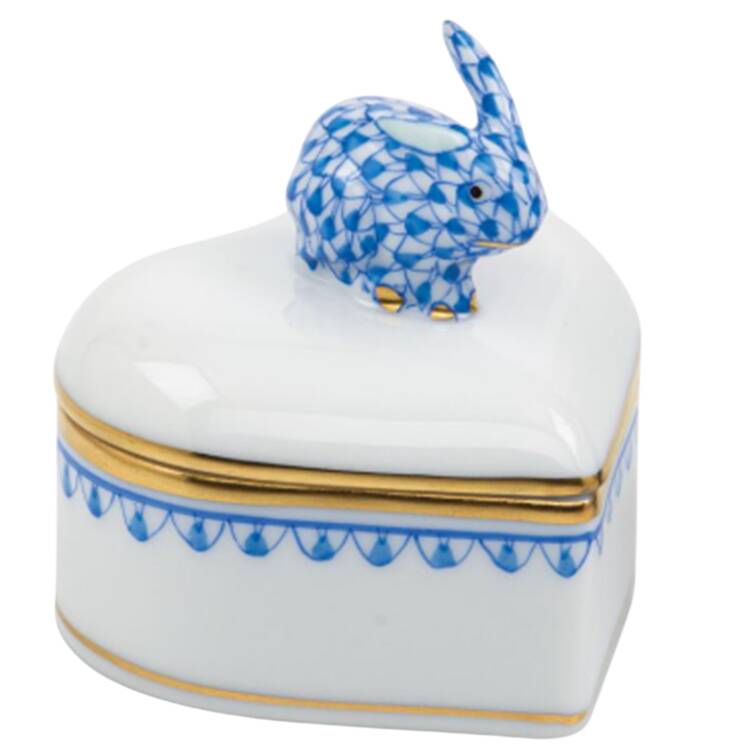 Boxes Heart Box W/Bunny-Blue  - No Box