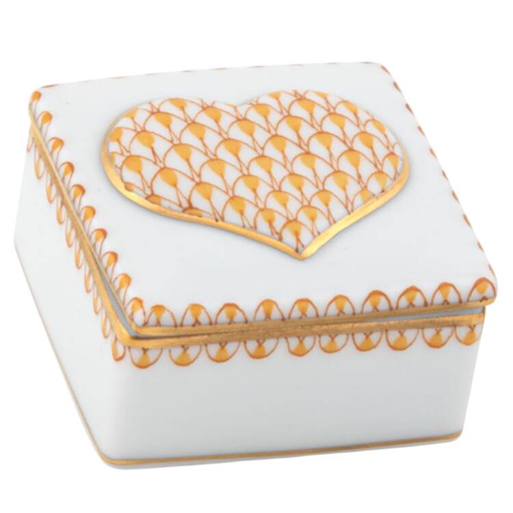 Boxes Embossed Heart Box-Butterscotch - No Box