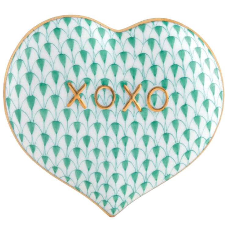 Manmade Objects Hugs & Kisses Heart-Green - No Box