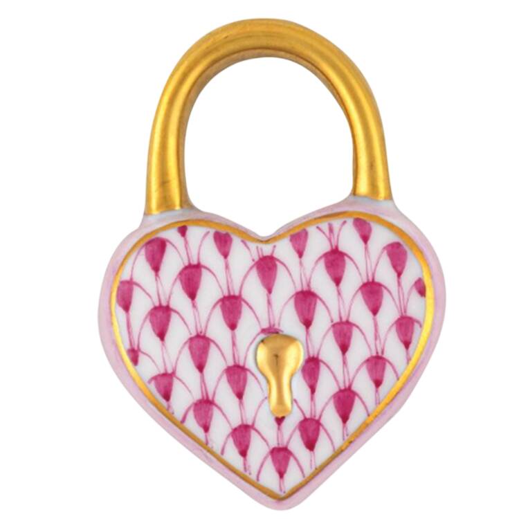 Manmade Objects Heart Lock-Raspberry - No Box