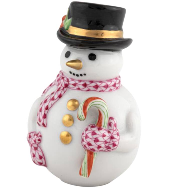 Manmade Objects Candy Cane Snowman-Raspberry - No Box