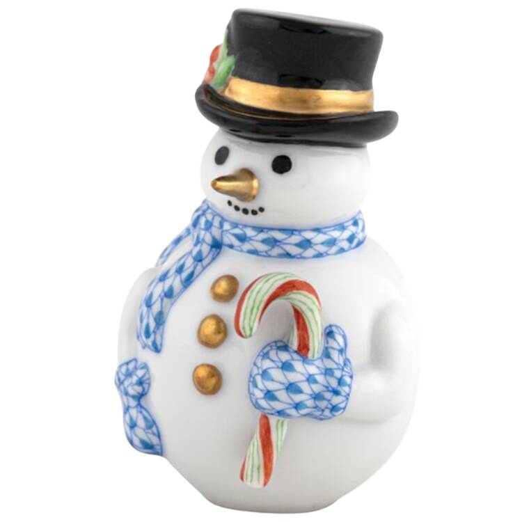 Manmade Objects Candy Cane Snowman-Blue - No Box