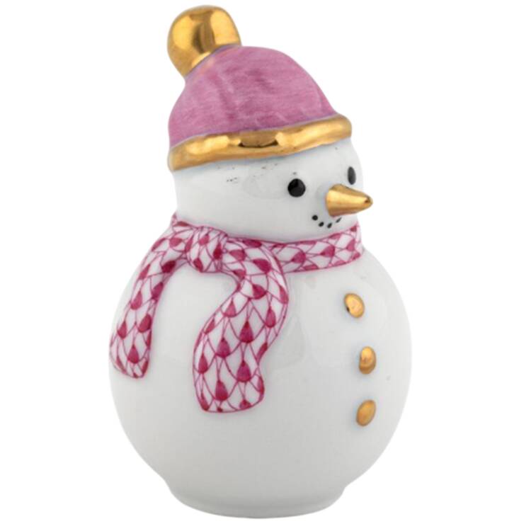 Manmade Objects Mini Snowman-Raspberry - No Box