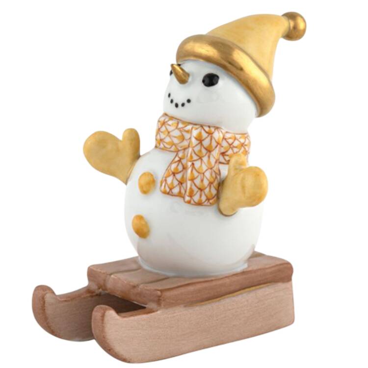 Manmade Objects Sledding Snowman-Butterscotch - No Box